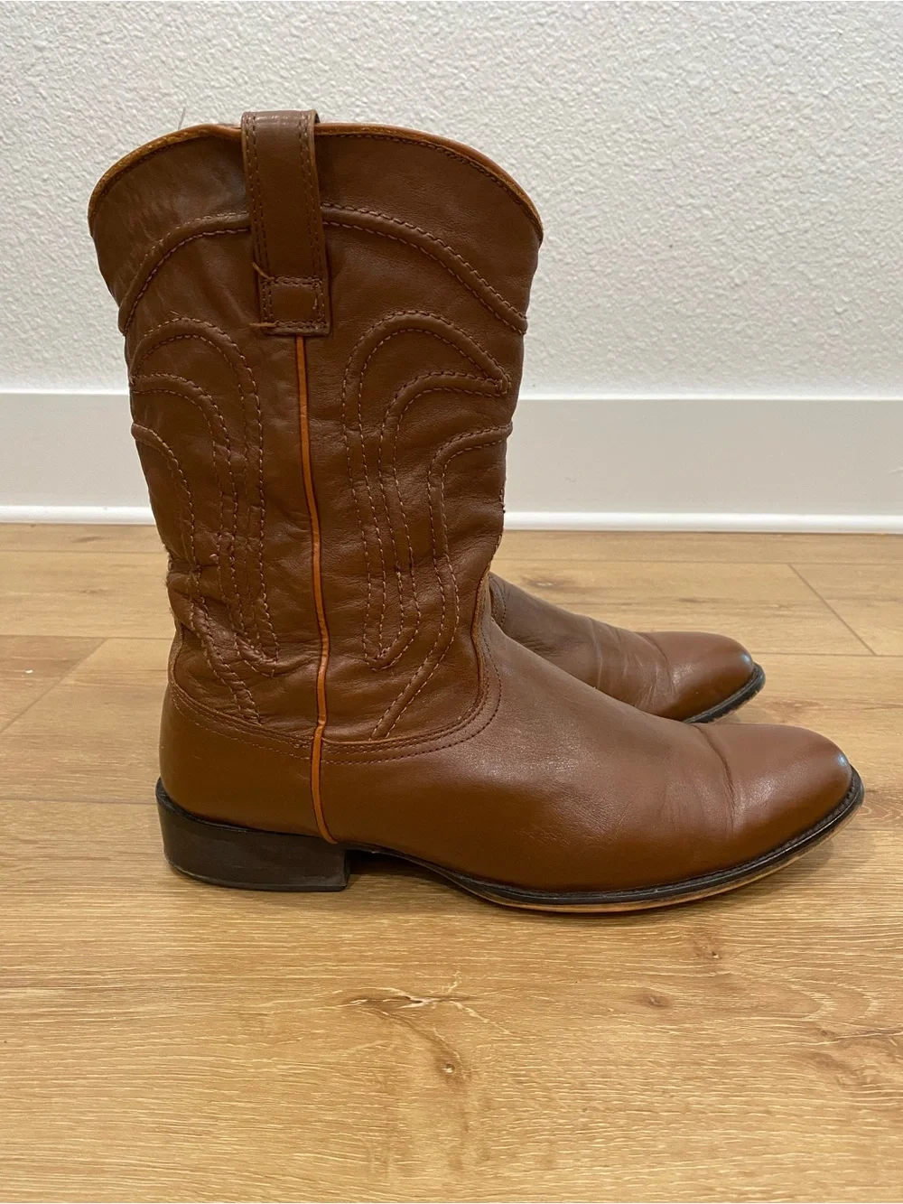 Vintage Dingo Boots DI316 Men’s 13D Brown Leather Roper Cowboy Western Stitched